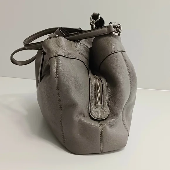 COPY - COACH Lexy Grey Pebble Leather Three Compartments Shoulder Bag #F57545 - Picture 4 of 15